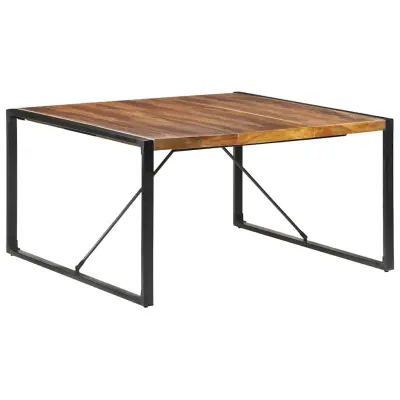 vidaXL Jedilna miza 140x140x75 cm trden les s finišem iz palisandra