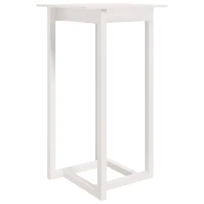 vidaXL Barska miza bela 60x60x110 cm trdna borovina