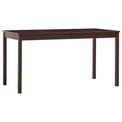 vidaXL Jedilna miza temno rjava 140x70x73 cm borovina