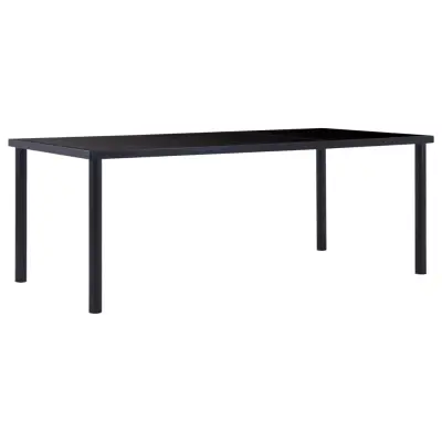vidaXL Jedilna miza črna 200x100x75 cm kaljeno steklo