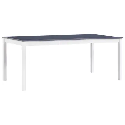 vidaXL Jedilna miza bela in siva 180x90x73 cm borovina