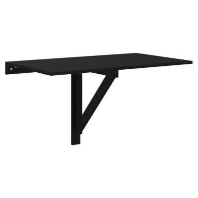vidaXL Zložljiva stenska miza črna 100x60x56 cm inženirski les