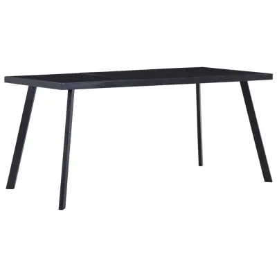 vidaXL Jedilna miza črna 180x90x75 cm kaljeno steklo