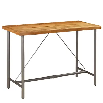 vidaXL Barska miza iz trdne predelane tikovine 150x70x106 cm