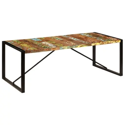 vidaXL Jedilna miza 220x100x75 cm trden predelan les