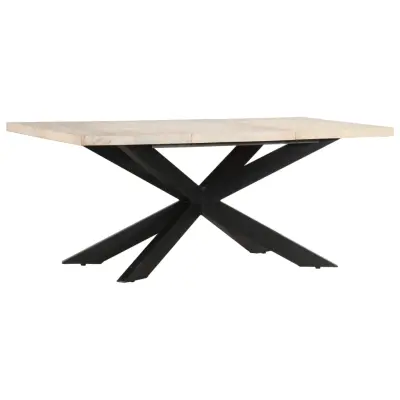 vidaXL Jedilna miza 180x90x76 cm trden beljen mangov les