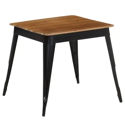 vidaXL Jedilna miza iz trdnega akacijevega lesa in jekla 75x75x76 cm