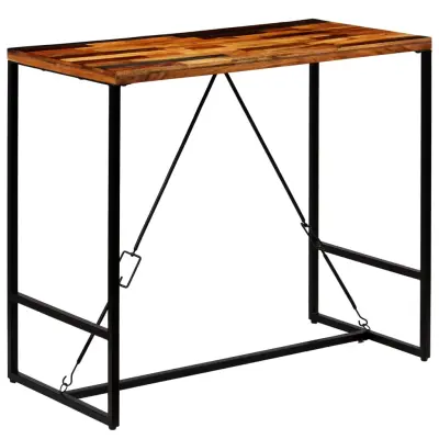 vidaXL Barska miza iz trdnega predelanega lesa 120x60x106 cm