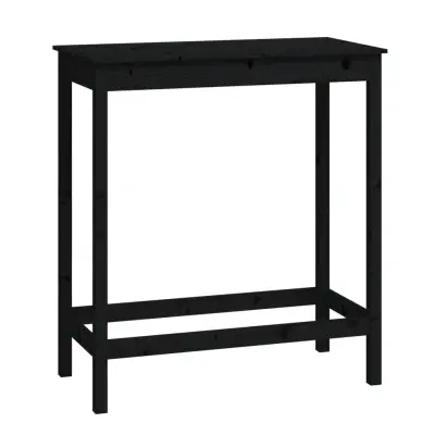 vidaXL Barska miza črna 100x50x110 cm trdna borovina