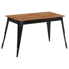 vidaXL Jedilna miza iz trdnega akacijevega lesa in jekla 120x60x76 cm