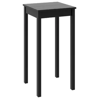 vidaXL Barska miza MDF črna 55x55x107 cm