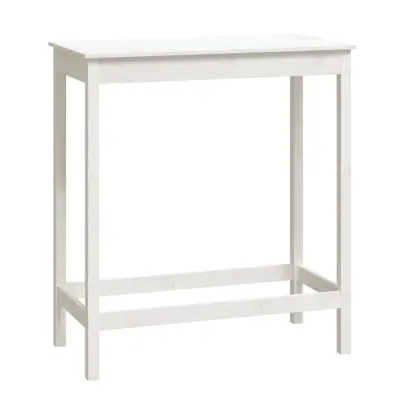 vidaXL Barska miza bela 100x50x110 cm trdna borovina