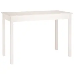 vidaXL Jedilna miza bela 110x55x75 cm trdna borovina
