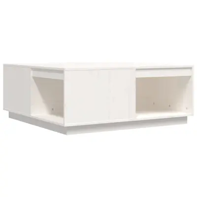 vidaXL Klubska mizica bela 100x101x40,5 trdna borovina