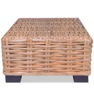 vidaXL Klubska mizica naravni ratan 45x45x30 cm