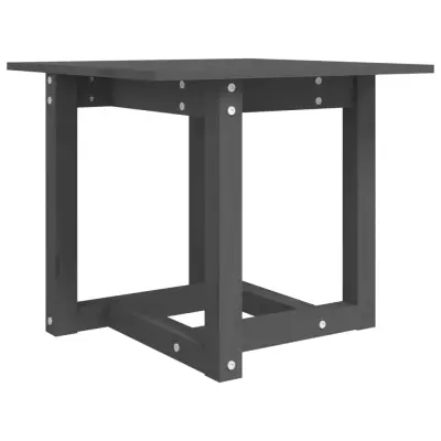 vidaXL Klubska mizica siva 50x50x45 trdna borovina