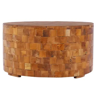 vidaXL Klubska mizica 60x60x35 cm trdna tikovina