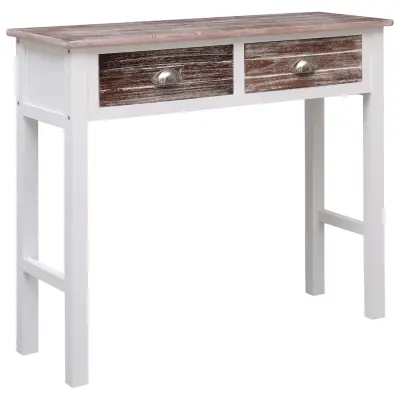 vidaXL Konzolna mizica rjava 90x30x77 cm les