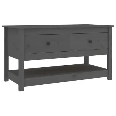 vidaXL Klubska mizica siva 102x49x55 trdna borovina
