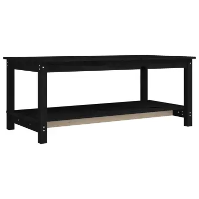 vidaXL Klubska mizica črna 110x55x45 trdna borovina