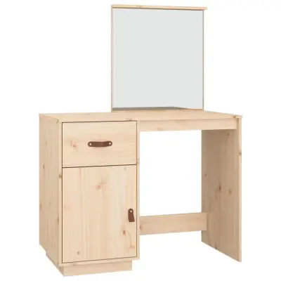 vidaXL Toaletna mizica 95x50x134 cm trdna borovina