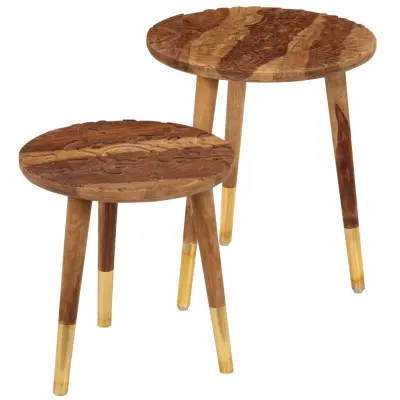 vidaXL Klubske mizice 2 kosa trden les