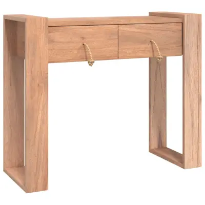 vidaXL Konzolna mizica 90x35x75 cm trdna tikovina