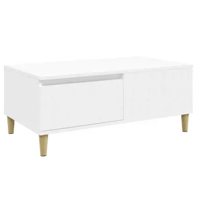 vidaXL Klubska mizica bela 90x50x36,5 cm inženirski les