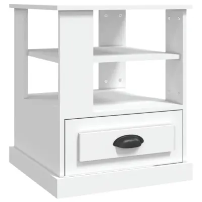 vidaXL Stranska mizica bela 50x50x60 cm inženirski les