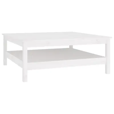 vidaXL Klubska mizica bela 100x100x40 trdna borovina
