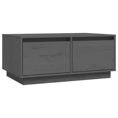 vidaXL Klubska mizica siva 80x50x35 cm trdna borovina