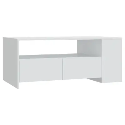 vidaXL Klubska mizica bela 102x55x42 cm inženirski les