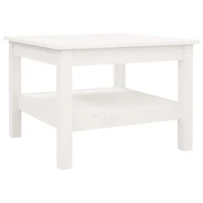 vidaXL Klubska mizica bela 55x55x40 cm trdna borovina
