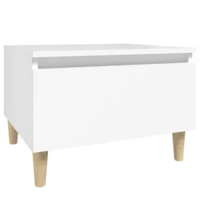 vidaXL Stranska mizica bela 50x46x35 cm inženirski les