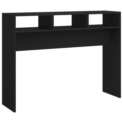 vidaXL Konzolna mizica črna 105x30x80 cm iverna plošča