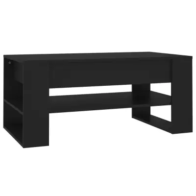 vidaXL Klubska mizica črna 102x55x45 cm konstruiran les