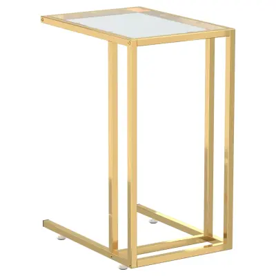 vidaXL Računalniška stranska mizica prozorna 50x35x65 cm steklo