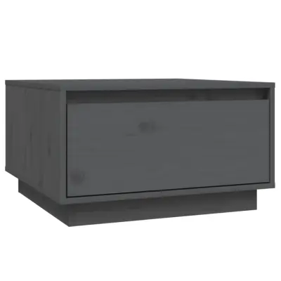 vidaXL Klubska mizica siva 55x56x32 cm trdna borovina