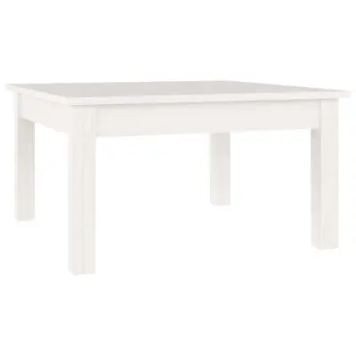 vidaXL Klubska mizica bela 55x55x30 cm trdna borovina