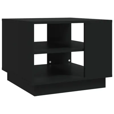 vidaXL Klubska mizica črna 55x55x43 cm iverna plošča