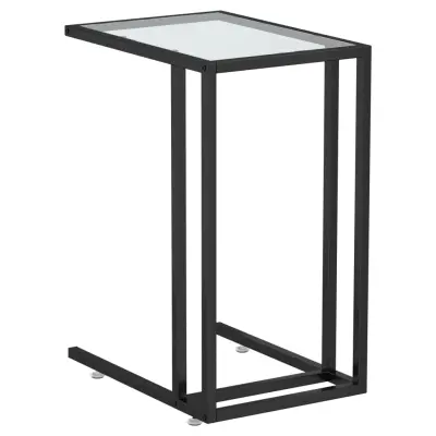 vidaXL Računalniška stranska mizica prozorna 50x35x65 cm steklo