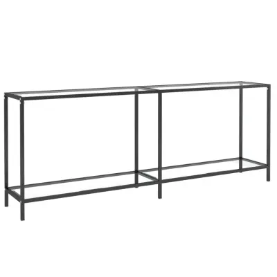 vidaXL Konzolna mizica prozorna 200x35x75,5 cm kaljeno steklo