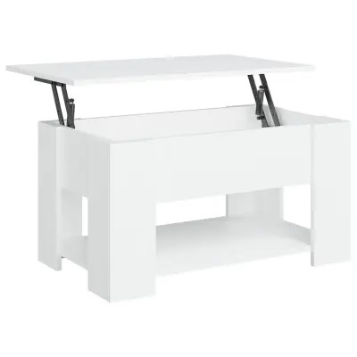vidaXL Klubska mizica bela 79x49x41 cm inženirski les