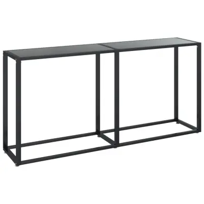 vidaXL Konzolna mizica črna 160x35x75,5 cm kaljeno steklo