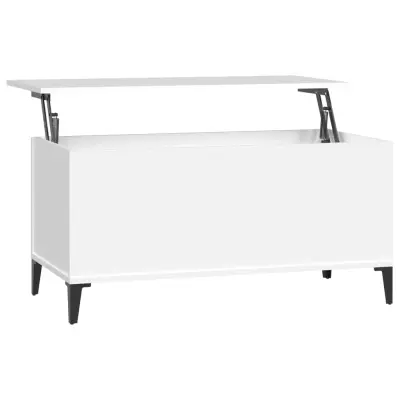 vidaXL Klubska mizica bela 90x44,5x45 cm inženirski les