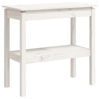 vidaXL Konzolna mizica bela 80x40x75 cm trdna borovina