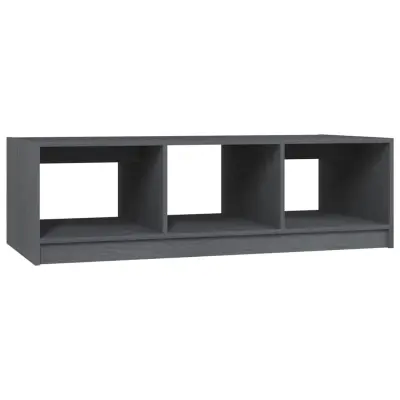 vidaXL Klubska mizica siva 110x50x34 cm trdna borovina