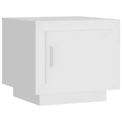 vidaXL Klubska mizica bela 51x50x45 cm konstruiran les