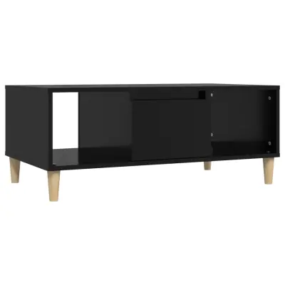 vidaXL Klubska mizica črna 90x50x36,5 cm inženirski les