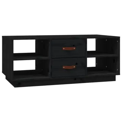 vidaXL Klubska mizica črna 100x50x41 cm trdna borovina